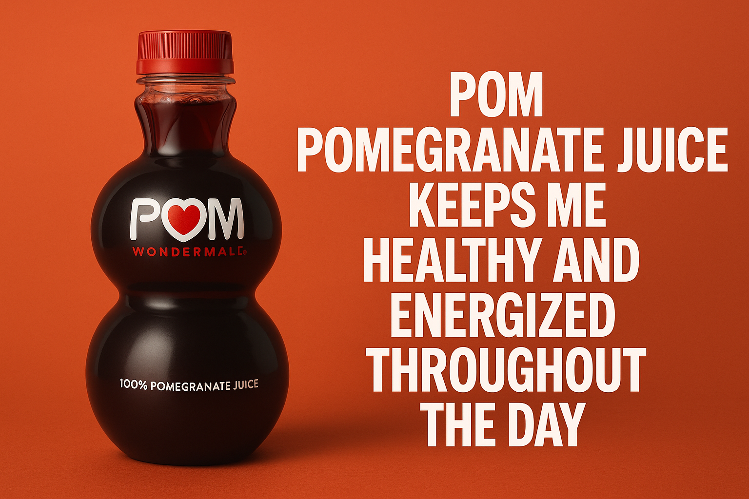 Pomegranate Juice next to some text