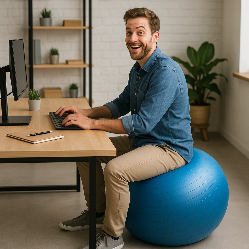 Replaced My Chair with an Exercise Ball: My Core is Sore, but My Posture is Fire